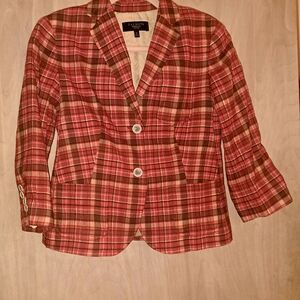 Talbots Women's Multicolor Plaid Blazer